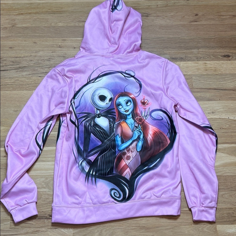 Zootop Bear Nightmare Before Christmas Pink Graphic Printed Hoodie Women’s L - Picture 10 of 14